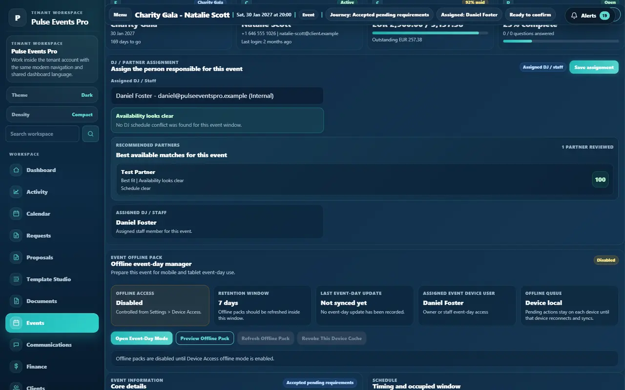 moniqOS DJ and team assignments
